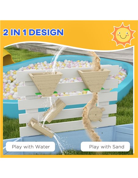 Outsunny Wooden Kids Sandbox with 6 Seats Blue 343-062V00BU - pic 36879 | FastDaddyshop