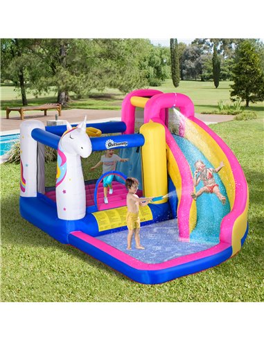 Outsunny 5 in 1 Bouncy Castle for Children with Blower 342-027V70MX