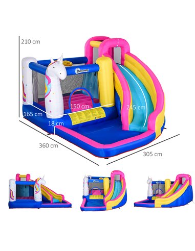 Outsunny 5 in 1 Bouncy Castle for Children with Blower for 3-8 Years Old Kids 342-027V70MX