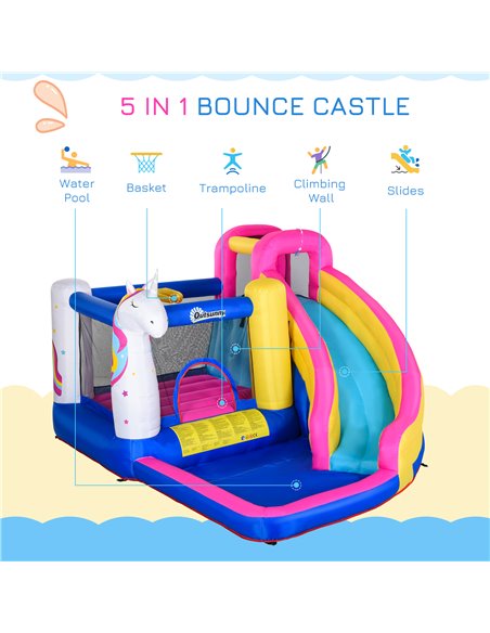 Outsunny 5 in 1 Bouncy Castle for Children with Blower for 3-8 Years Old Kids 342-027V70MX - pic 36897 | FastDaddyshop