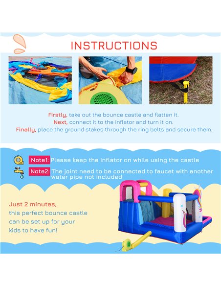 Outsunny 5 in 1 Bouncy Castle for Children with Blower for 3-8 Years Old Kids 342-027V70MX - pic 36898 | FastDaddyshop