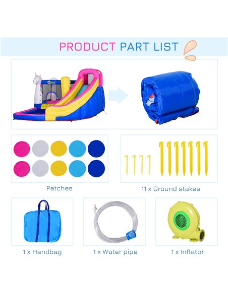 Outsunny 5 in 1 Bouncy Castle for Children with Blower for 3-8 Years Old Kids 342-027V70MX - pic 36899 | FastDaddyshop