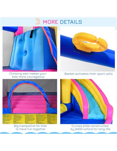 Outsunny 5 in 1 Bouncy Castle for Children with Blower for 3-8 Years Old Kids 342-027V70MX