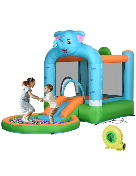 Outsunny 4 in 1 Elephant-Themed Inflatable Water Park, Kids Bouncy Castle, 346-009V70MX - pic 36903 | FastDaddyshop