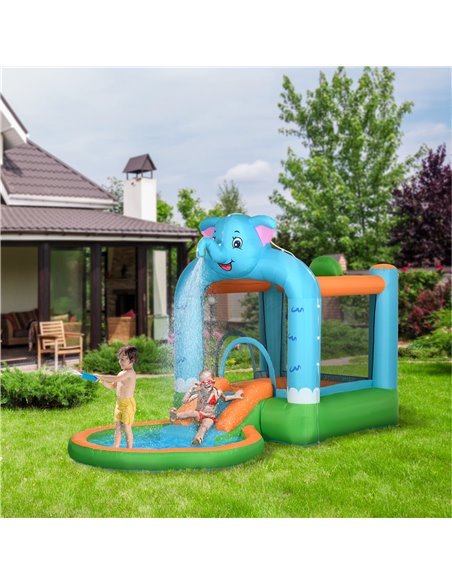 Outsunny 4 in 1 Elephant-Themed Inflatable Water Park, Kids Bouncy Castle, 346-009V70MX - pic 36904 | FastDaddyshop
