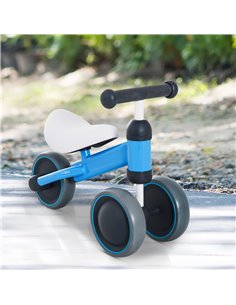 HOMCOM Kids Balance Bike Toddler Plastic No-Pedal Walking Blue