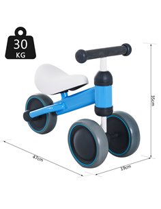 HOMCOM Kids Balance Bike Toddler Plastic No-Pedal Walking Blue 2