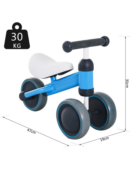 HOMCOM Kids Balance Bike Toddler Plastic No-Pedal Walking Blue - pic 3696 | FastDaddyshop