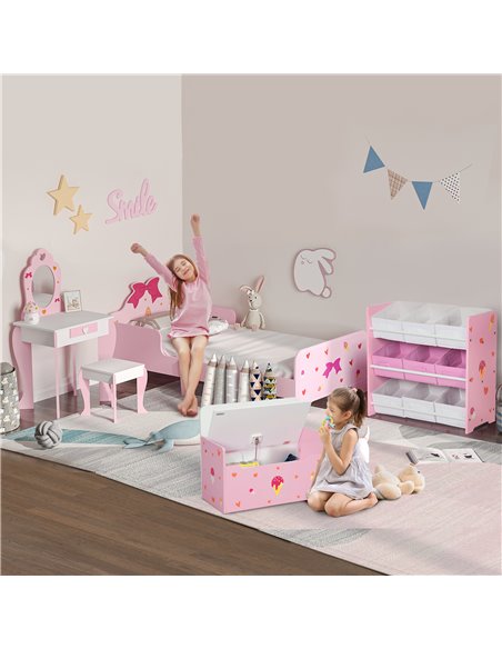 ZONEKIZ 5PCs Kids Bedroom Furniture Set, Princess Themed, for 3-6 Years Old, Pink 313-P003 - pic 36976 | FastDaddyshop