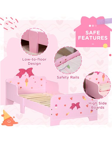 ZONEKIZ 5PCs Kids Bedroom Furniture Set, Princess Themed, for 3-6 Years Old, Pink 313-P003