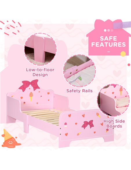 ZONEKIZ 5PCs Kids Bedroom Furniture Set, Princess Themed, for 3-6 Years Old, Pink 313-P003 - pic 36978 | FastDaddyshop