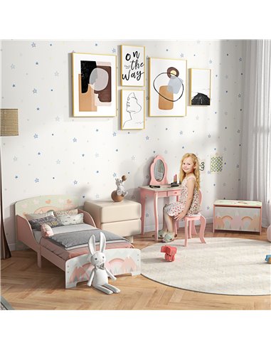 ZONEKIZ Kids Bedroom Furniture Set for Ages 3-6 Years, Pink 313-P009
