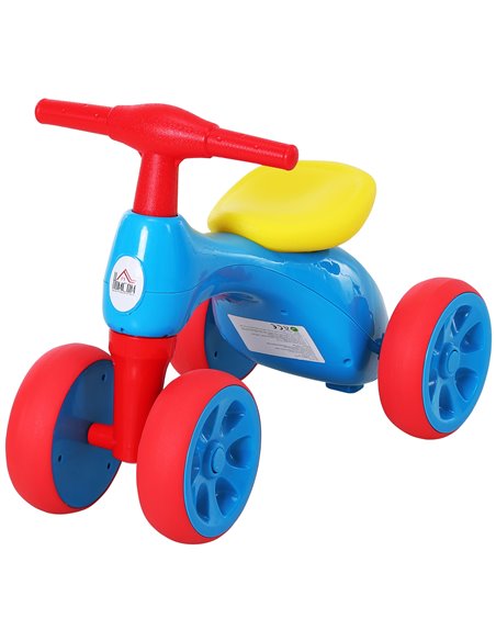 HOMCOM Toddler Training Walker Balance Ride-On Toy with Rubber Wheels Blue - pic 3703 | FastDaddyshop