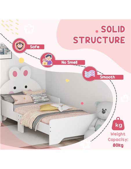 ZONEKIZ Wooden Kids Bedroom Furniture Set, Bunny-Design, White and pink 313-P012 - pic 37051 | FastDaddyshop