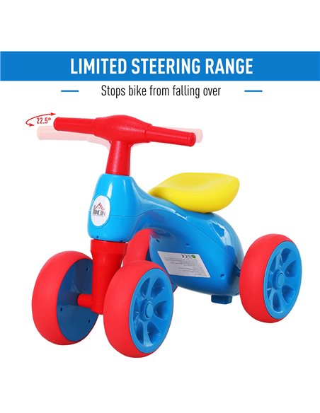 HOMCOM Toddler Training Walker Balance Ride-On Toy with Rubber Wheels Blue - pic 3707 | FastDaddyshop