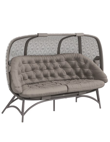 Outsunny Folding Outdoor Hollow Design 3 Seater Egg Chair, Sand Brown 84G-056V70SD - pic 37110 | FastDaddyshop