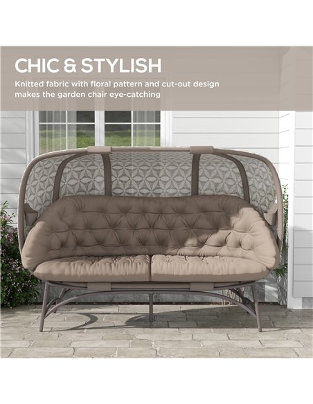 Outsunny Folding Outdoor Hollow Design 3 Seater Egg Chair, Sand Brown 84G-056V70SD - pic 37113 | FastDaddyshop