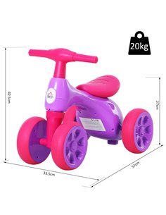 HOMCOM Toddler Training Walker Balance Ride-On Toy with Rubber Wheels Purple 2