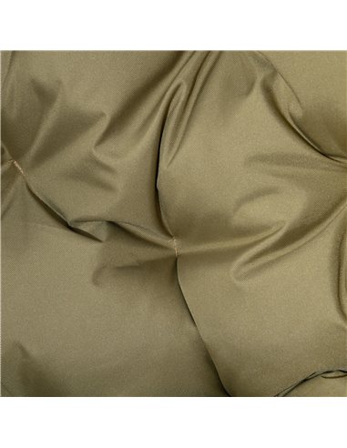 Outsunny 2 Seater Egg Chair Outdoor, Folding Weave Garden Furniture Chair with Cushion, Cup Pockets - Khaki 84G-264V70KK