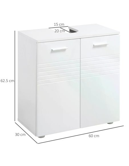 Kleankin Under Sink Cabinet, Bathroom Vanity Unit, White 834-375 - pic 37184 | FastDaddyshop
