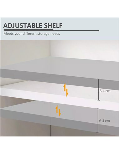 kleankin Under Sink Cabinet, Bathroom Vanity Unit, Pedestal Under Sink Design, Storage Cupboard with Adjustable Shelf, White 834