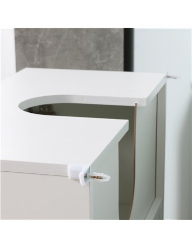 kleankin Under Sink Cabinet, Bathroom Vanity Unit, Pedestal Under Sink Design, Storage Cupboard with Adjustable Shelf, White 834