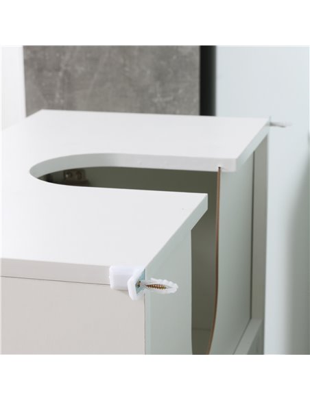 kleankin Under Sink Cabinet, Bathroom Vanity Unit, Pedestal Under Sink Design, Storage Cupboard with Adjustable Shelf, White 834 - pic 37188 | FastDaddyshop