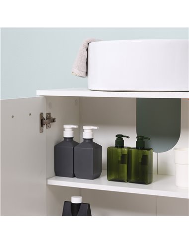 kleankin Under Sink Cabinet, Bathroom Vanity Unit, Pedestal Under Sink Design, Storage Cupboard with Adjustable Shelf, White 834