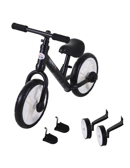 HOMCOM PP Toddlers Removable Stabiliser Balance Bike Black - pic 3719 | FastDaddyshop