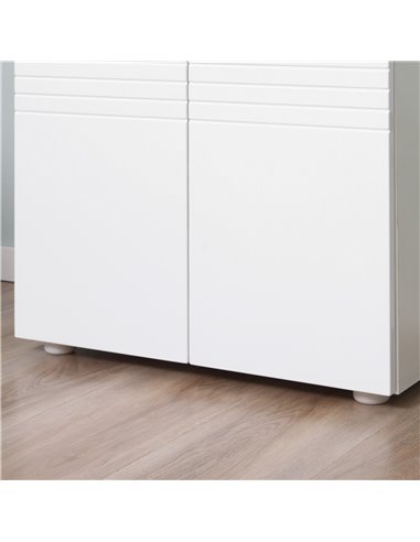 kleankin Under Sink Cabinet, Bathroom Vanity Unit, Pedestal Under Sink Design, Storage Cupboard with Adjustable Shelf, White 834