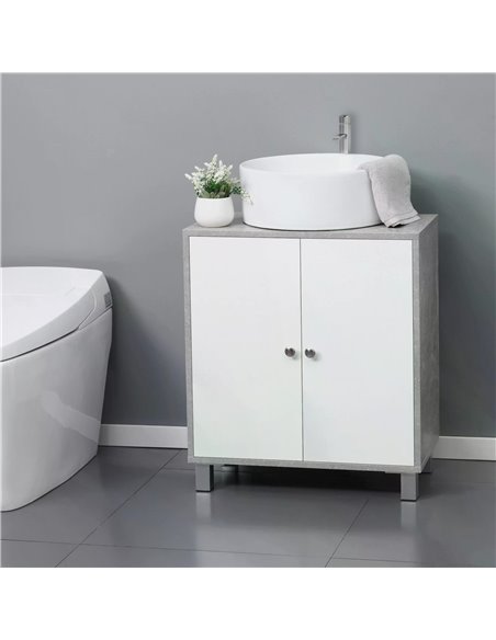 Kleankin Under Sink Cabinet, Bathroom Vanity Unit, White and Grey 834-383 - pic 37192 | FastDaddyshop