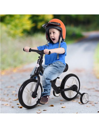 HOMCOM PP Toddlers Removable Stabiliser Balance Bike Black
