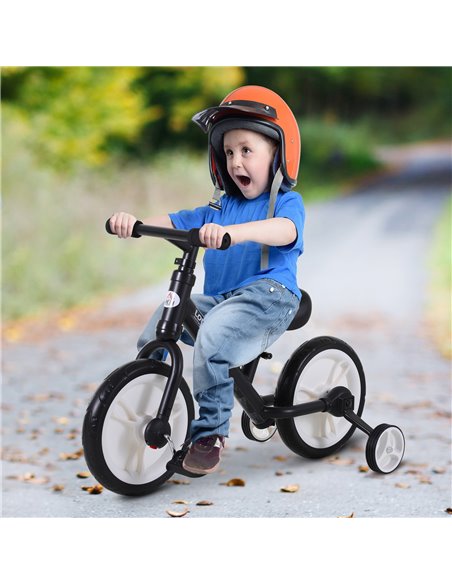 HOMCOM PP Toddlers Removable Stabiliser Balance Bike Black - pic 3720 | FastDaddyshop