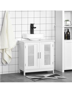Kleankin Modern Under Sink Cabinet with 2 Doors, White 834-343WT 2