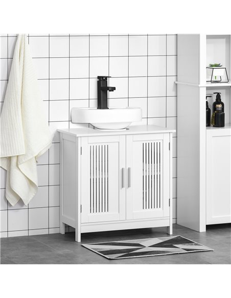 Kleankin Modern Under Sink Cabinet with 2 Doors, White 834-343WT - pic 37201 | FastDaddyshop