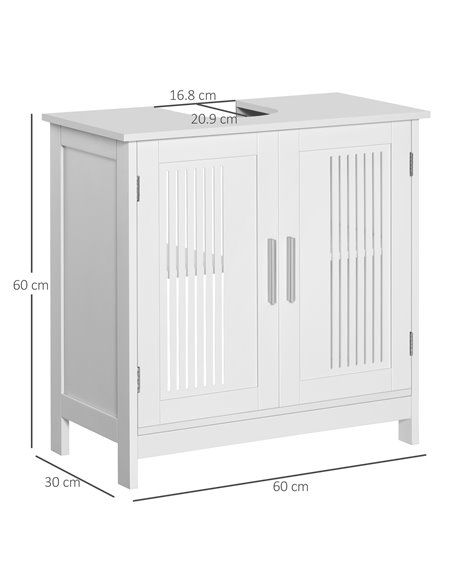 Kleankin Modern Under Sink Cabinet with 2 Doors, White 834-343WT - pic 37202 | FastDaddyshop