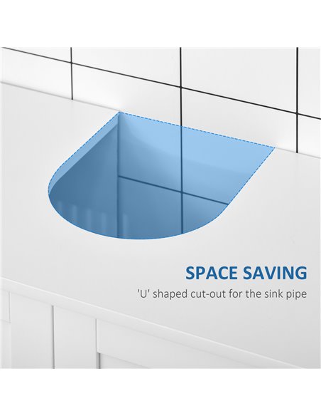 Kleankin Modern Under Sink Cabinet with 2 Doors, White 834-343WT - pic 37203 | FastDaddyshop