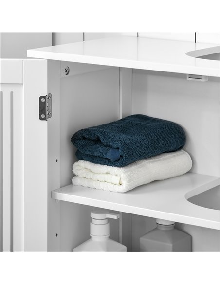 kleankin Modern Under Sink Cabinet with 2 Doors, Bathroom Vanity Unit, Pedestal Under Sink Design, Storage Cupboard with Adjusta - pic 37206 | FastDaddyshop