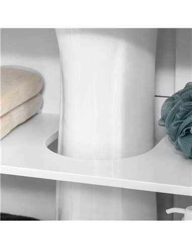 kleankin Modern Under Sink Cabinet with 2 Doors, Bathroom Vanity Unit, Pedestal Under Sink Design, Storage Cupboard with Adjusta