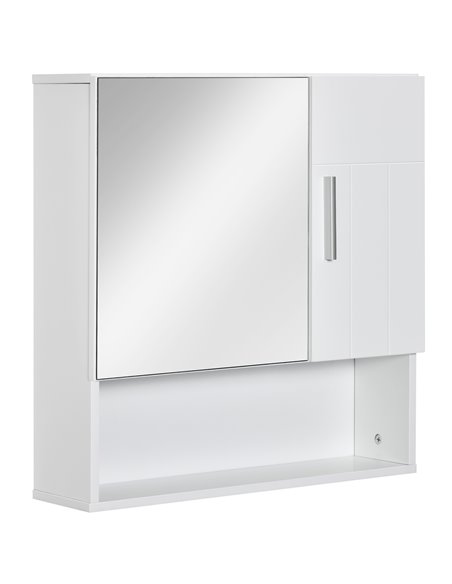 Kleankin Bathroom Mirror Cabinet, Wall Mounted Storage Cupboard Organizer, White 834-347WT - pic 37218 | FastDaddyshop
