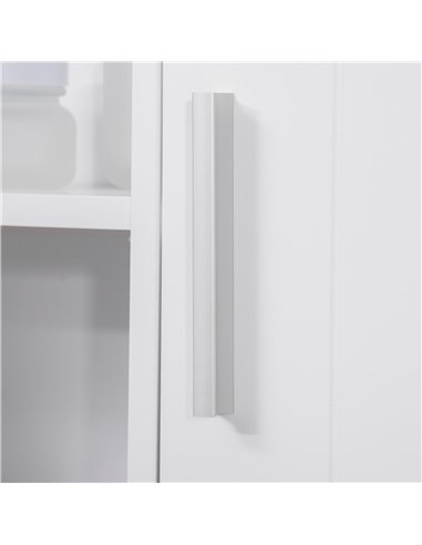 kleankin Bathroom Mirror Cabinet, Wall Mounted Storage Cupboard Organizer with Double Doors and Adjustable Shelf, White 834-347W