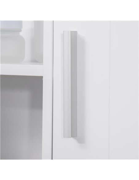 kleankin Bathroom Mirror Cabinet, Wall Mounted Storage Cupboard Organizer with Double Doors and Adjustable Shelf, White 834-347W - pic 37225 | FastDaddyshop