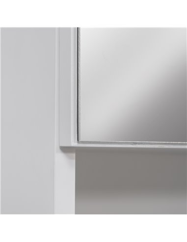 kleankin Bathroom Mirror Cabinet, Wall Mounted Storage Cupboard Organizer with Double Doors and Adjustable Shelf, White 834-347W