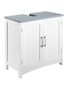 Kleankin Pedestal Under Sink Cabinet with Double Doors, White 834-356LG