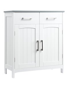 Kleankin Bathroom Floor Cabinet, Freestanding Wooden Storage Cupboard, White 834-360