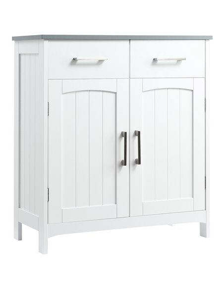 Kleankin Bathroom Floor Cabinet, Freestanding Wooden Storage Cupboard, White 834-360 - pic 37236 | FastDaddyshop