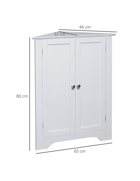 Kleankin Triangle Bathroom Cabinet, Corner Bathroom Storage Unit, White 834-435 - pic 37265 | FastDaddyshop