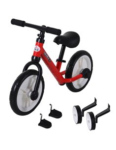 HOMCOM PP Toddlers Removable Stabiliser Balance Bike Red