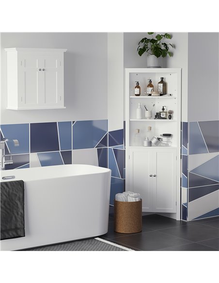 Kleankin Triangle Bathroom Cabinet, Corner Bathroom Storage Unit, White 834-434 - pic 37273 | FastDaddyshop