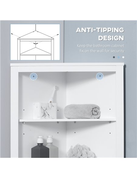 kleankin Triangle Bathroom Cabinet, Corner Bathroom Storage Unit with Cupboard and 3-Tier Shelves, Free Standing, White 834-434 - pic 37278 | FastDaddyshop